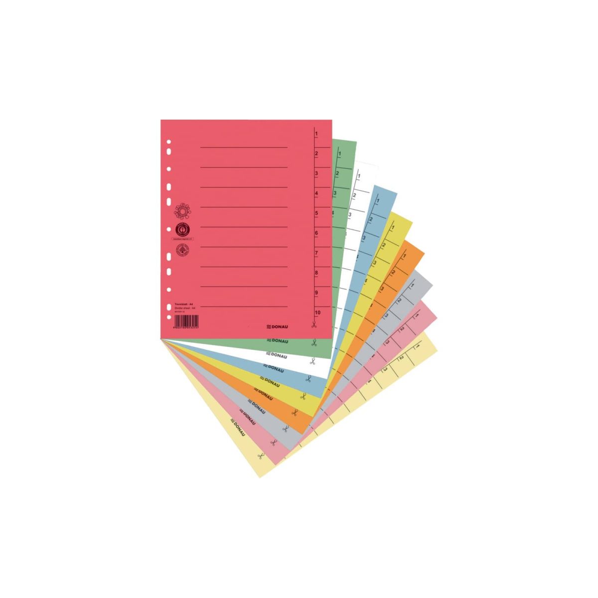Przekładka DONAU karton 1-10 a'1 8610001 czer. - obrazek 3