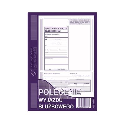 Druk POLECENIE WYJAZDU SŁUŻBOWEGO typ 505-3 A5 - Arioo.pl