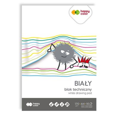 Blok techniczny A4/10k Happy Color 170g biały - Arioo.pl