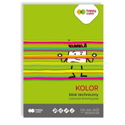 Blok techniczny A4/10 Happy Color 170g kolor - Arioo.pl