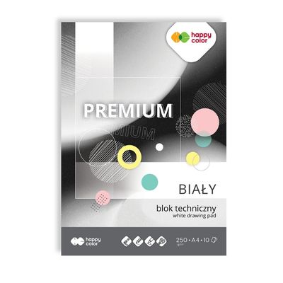 Blok tech. A4/10 Happy Color PREMIUM 250g biały - Arioo.pl