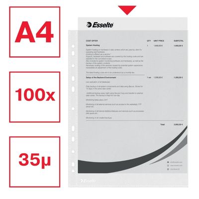 Koszulki A4 ESSELTE groszkowe 35mic A'100 16690 - Arioo.pl