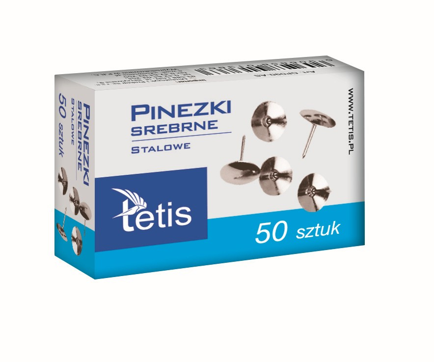 TETIS pinezki srebrne 50 sztuk / GP090-AS TETIS pinezki srebrne 50 sztuk / GP090-AS - Arioo.pl