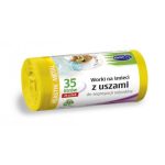 Worki na śmieci z uszami LDPE Stella 35L A20 żółte