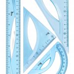 ZESTAW GEOMETRYCZNY NIEBIESKI Z LINIJKĄ 20CM