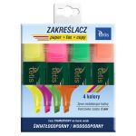 ZAKREŚLACZ TETIS płaskich 4-kolory