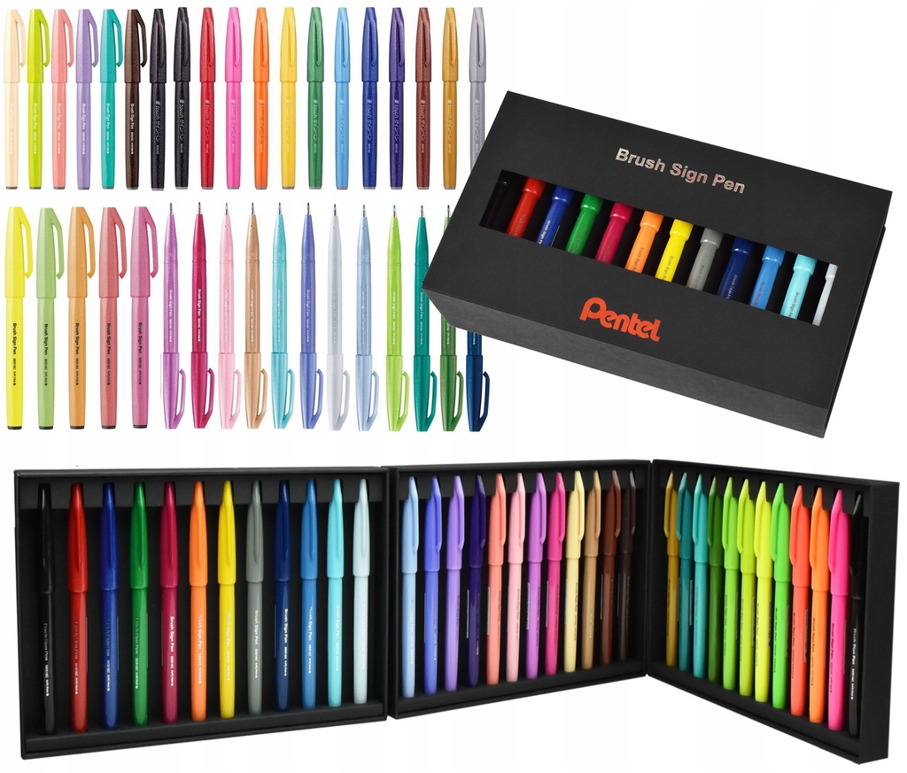 46454c74-331c-4c76-be91-0c6d08567907.jpeg Zestaw pisaków Pentel końcówka pędzelkowa 2 mm wielokolorowy - obrazek 1