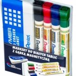 Marker suchościeralny wielokolorowy Pentel 4 szt.