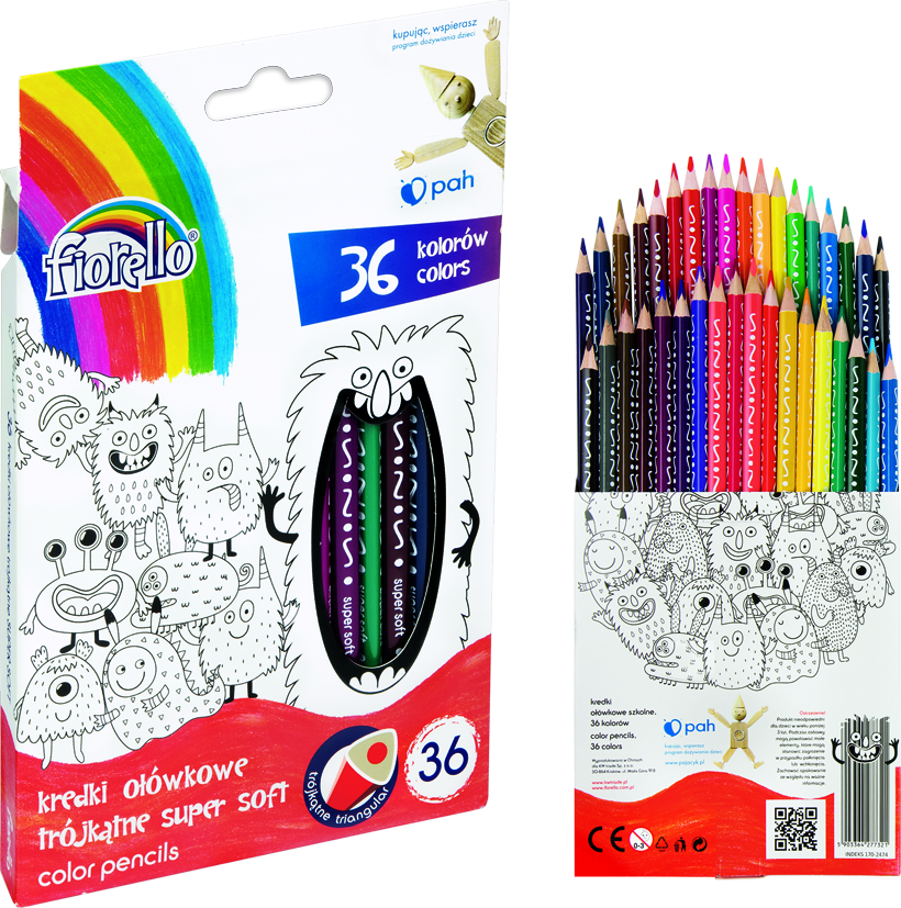7287d489-d8ca-4b18-b845-23af1bf712cf.png Kredki trójkątne Fiorello Super Soft mix 36 kol. - obrazek 1