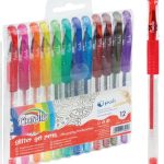 Długopisy żelowe z brokatem Fiorello 12 kolorów