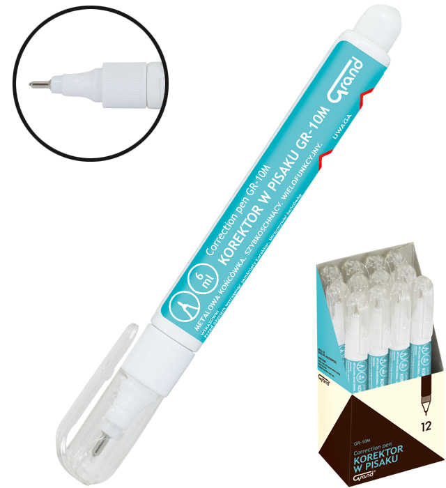 8e521c83-d7bf-457a-9785-3255a8f589d5.jpg Korektor Grand GR-10 M metalowa końcówka 6 ml - obrazek 1