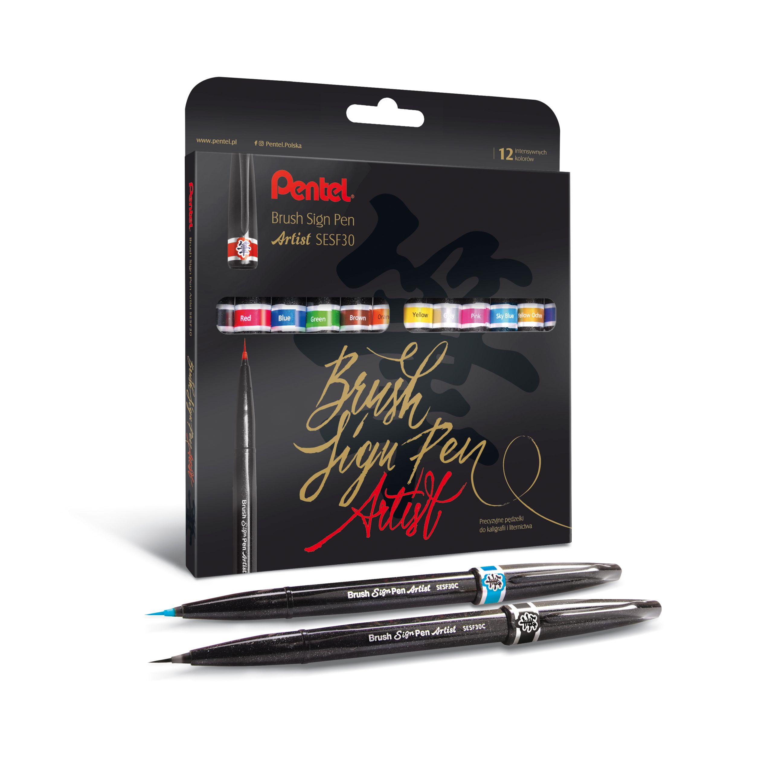 b2b954b0-5d9e-44a0-bdf3-af72cda8e41b.jpg Pędzelki Pentel Brush Sign Pen SESF30 12szt. - obrazek 1