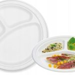Talerze z trzciny cukrowej 3- dzielny ECO talerz obiadowy mocny 26cm 50szt
