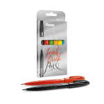 Pisak pędzelkowy Pentel SES15 6szt kol. podstawowe