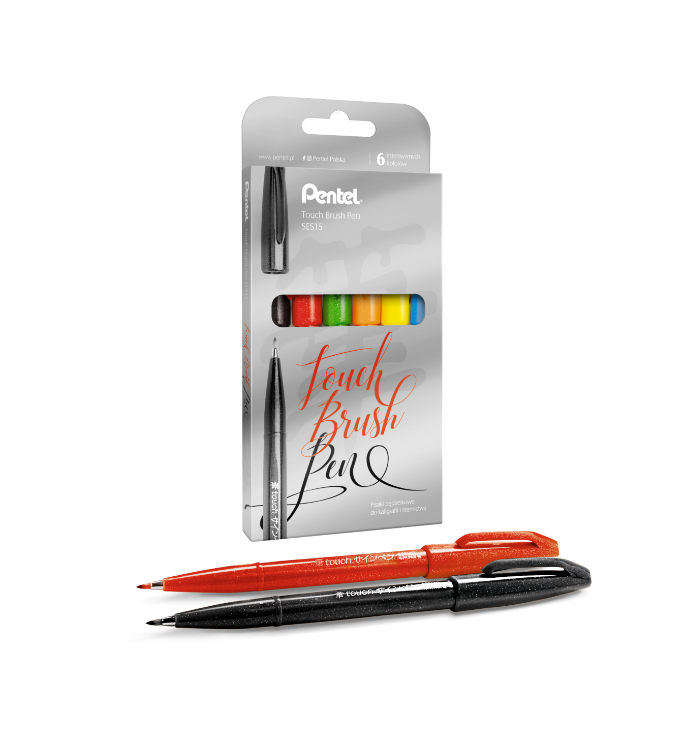 da087db0-56e9-48b3-99d4-0dc91c63602c.png Pisak pędzelkowy Pentel SES15 6szt kol. podstawowe - obrazek 1
