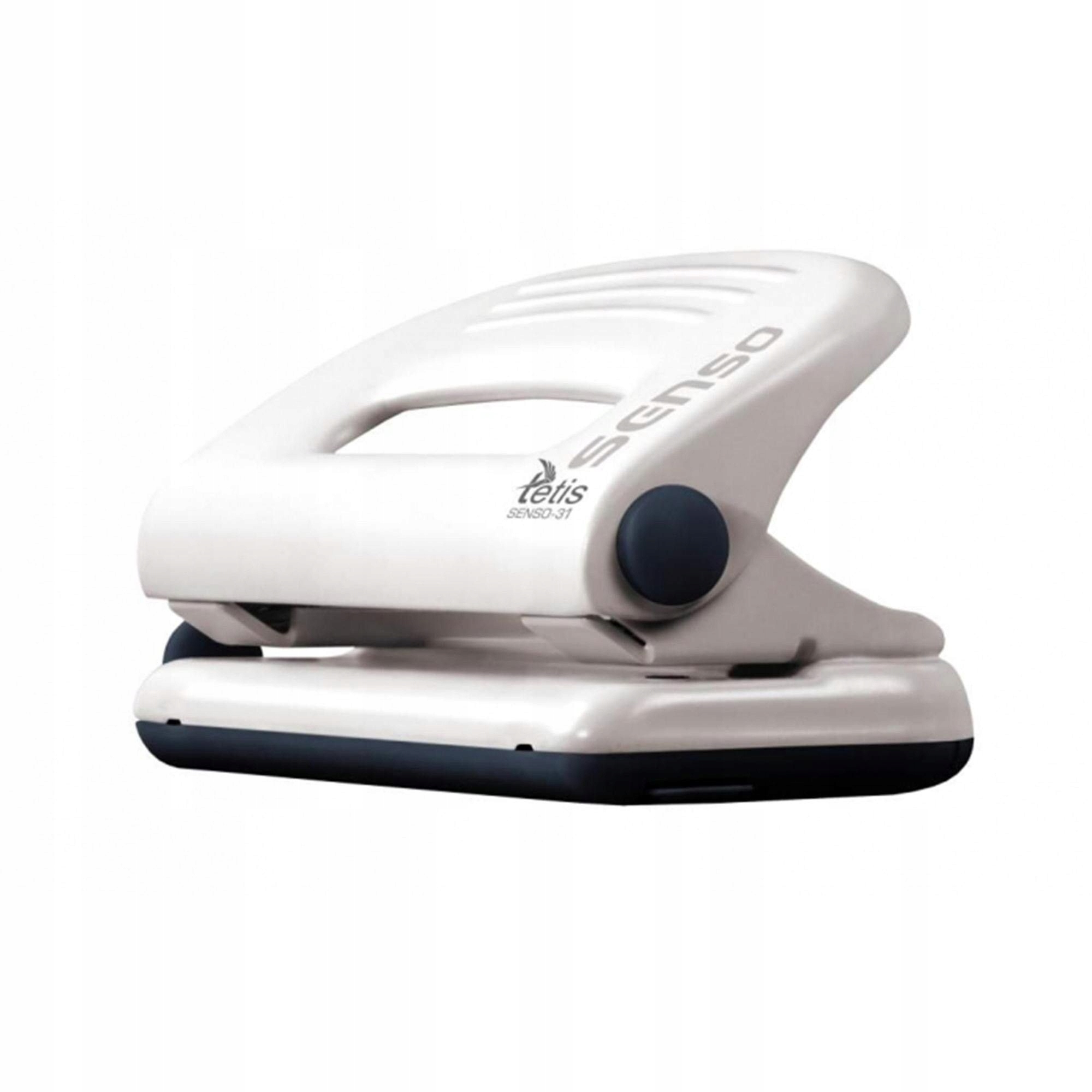 Dziurkacz-metalowy-biurowy-SENSO-31-Tetis-bialo-czarny-10-arkuszy TETIS dziurkacz SENSO 31 / 10 kartek / czarny - obrazek 1