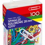 Spinacze GRAND 28 mm A'100 okrągłe kolorowe
