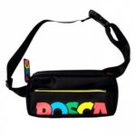 Saszetka nerka materiałowa z paskiem POSCA czarna