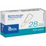 Spinacze 28mm TETIS trójkątne 100 sztuk