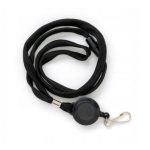 Taśma z mech. ściągającym i karabińczykiem czarna