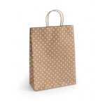 Torebki papierowe KRAFT srebrne kropki 5 szt