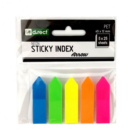 Zakładki indeks. D.RECT 45x12 5kol strzałka 9347 - Arioo.pl