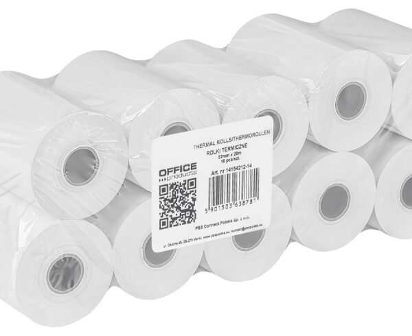 Rolki termiczne Office Products 57/20 białe, 10 rolek arioo.pl