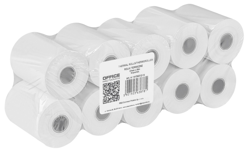 Rolki termiczne Office Products 57/20 białe, 10 rolek arioo.pl